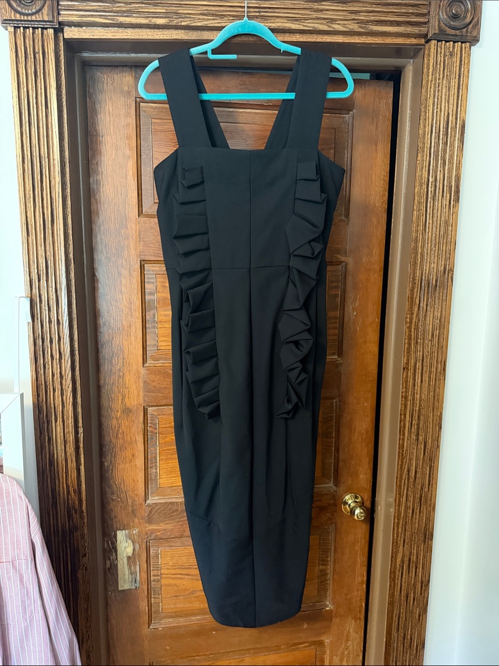 Comme des Garcons Black Ruffle-Trim Midi Dress